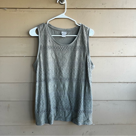 Chico's Tank Top - Women's Size 2 (Large) Crochet Summer Lace Cotton - Picture 1 of 5